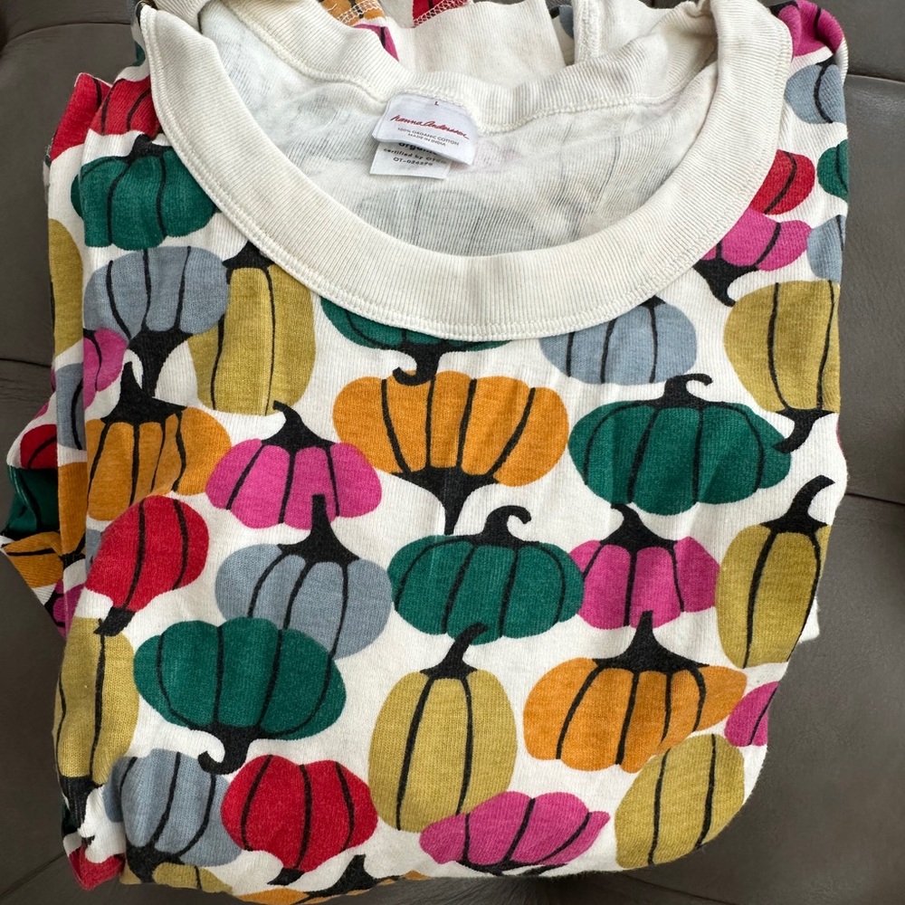 Hanna Andersson Colorful Pumpkins Pajama Set Women’s Size L (HA-4) - Picture 5 of 7